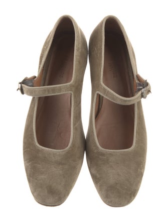 Le Monde Beryl Velvet Grosgrain Trim Mary Jane Flats
