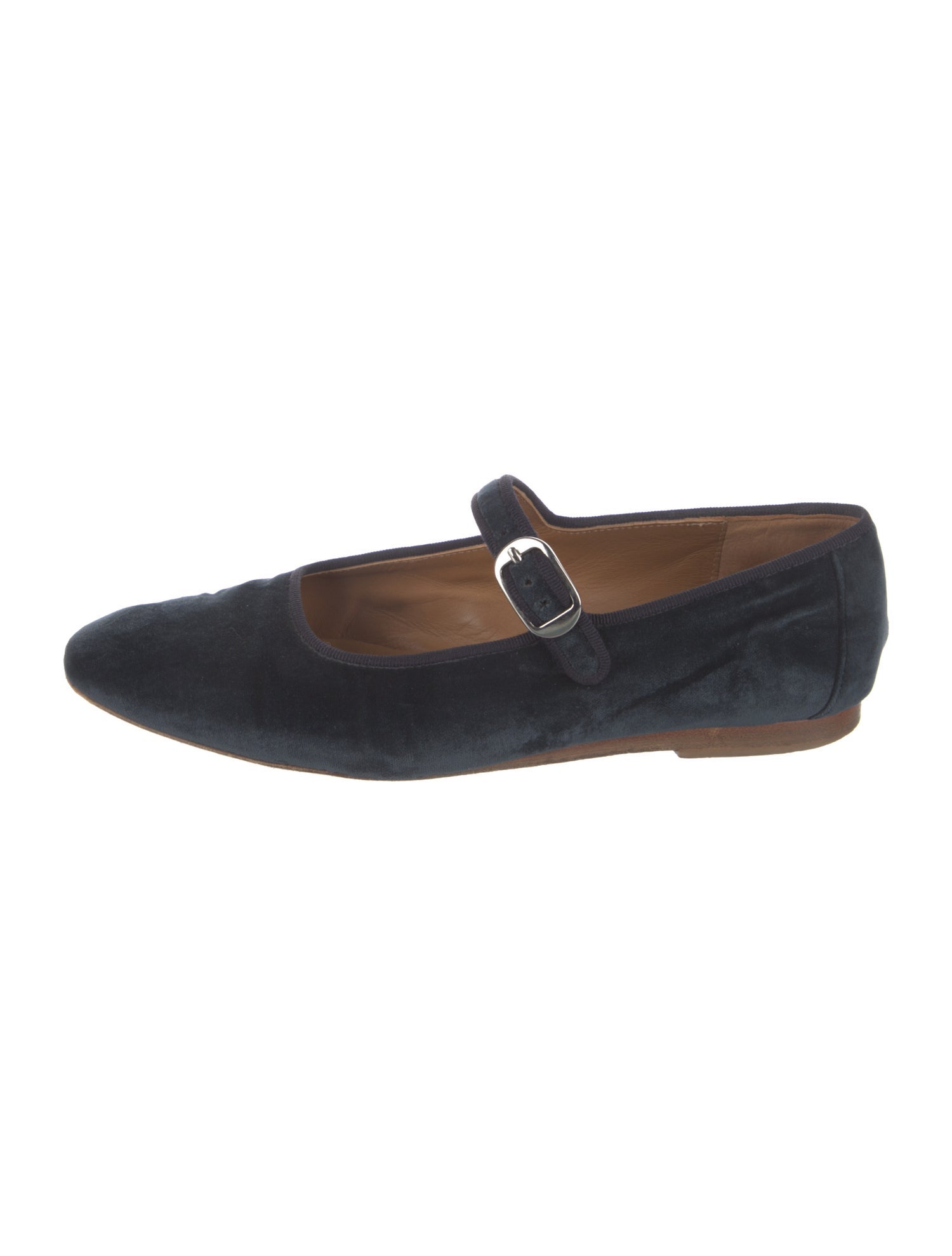 Le Monde Beryl Velvet Grosgrain Trim Mary Jane Flats