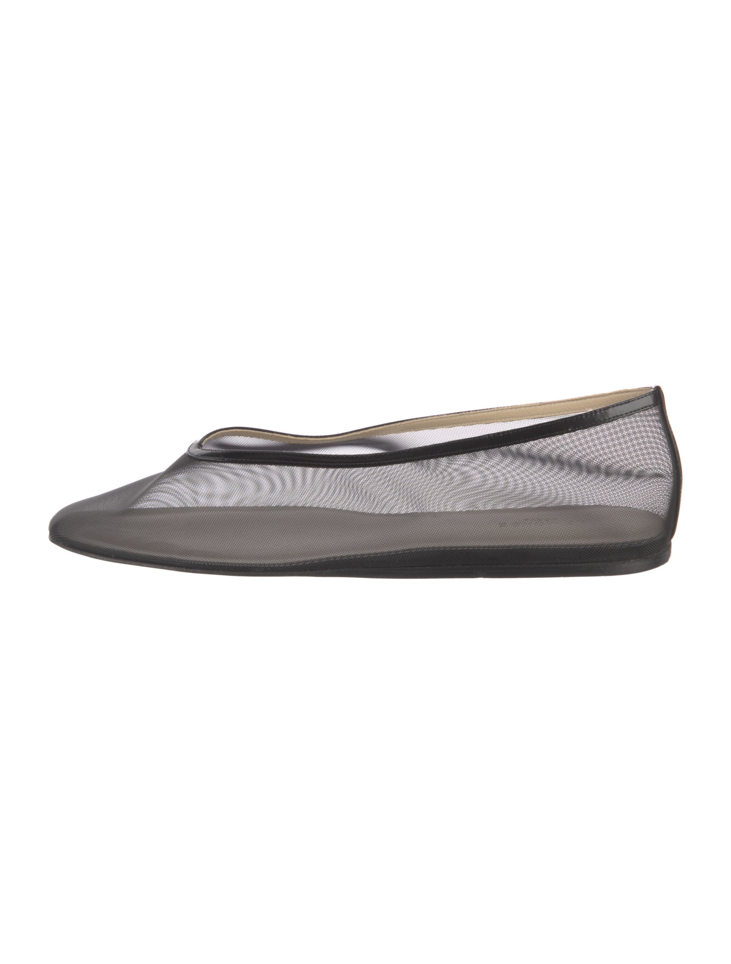 Le Monde Beryl Mesh Leather Trim Embellishment Ballet Flats