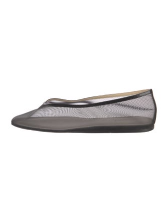 Le Monde Beryl Mesh Leather Trim Embellishment Ballet Flats