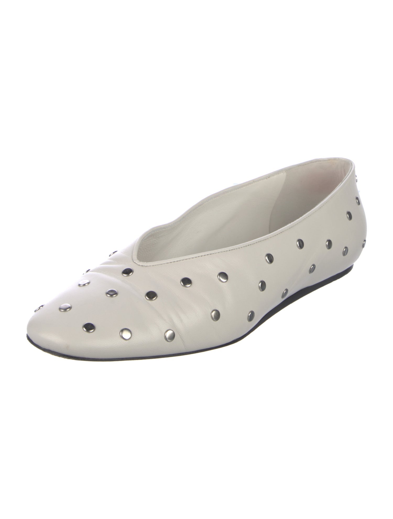 Le Monde Beryl Leather Studded Accents Ballet Flats