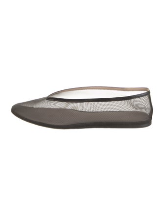 Le Monde Beryl Mesh Leather Trim Embellishment Ballet Flats