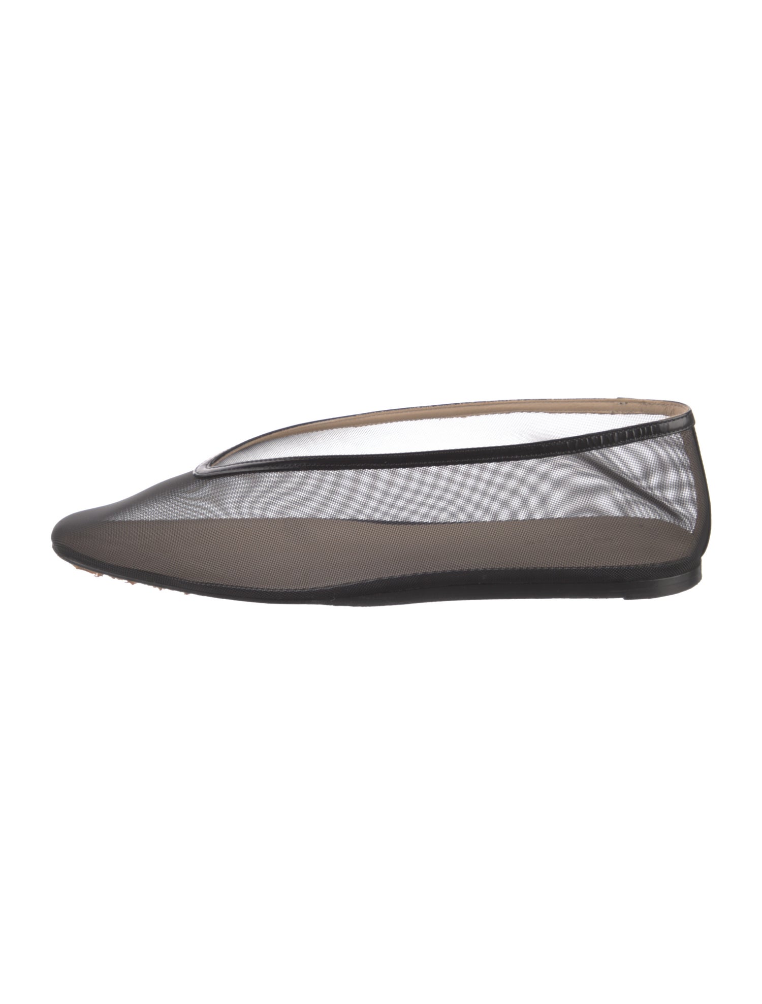 Le Monde Beryl Mesh Leather Trim Embellishment Ballet Flats
