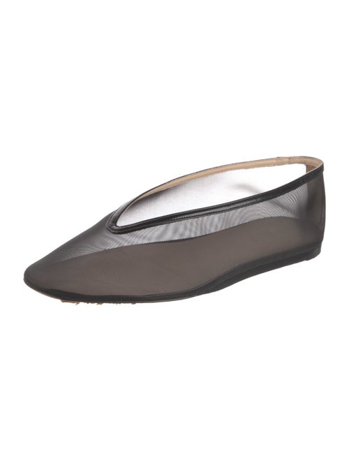 Le Monde Beryl Mesh Leather Trim Embellishment Ballet Flats