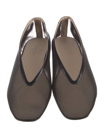 Le Monde Beryl Mesh Leather Trim Embellishment Ballet Flats