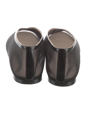 Le Monde Beryl Mesh Leather Trim Embellishment Ballet Flats