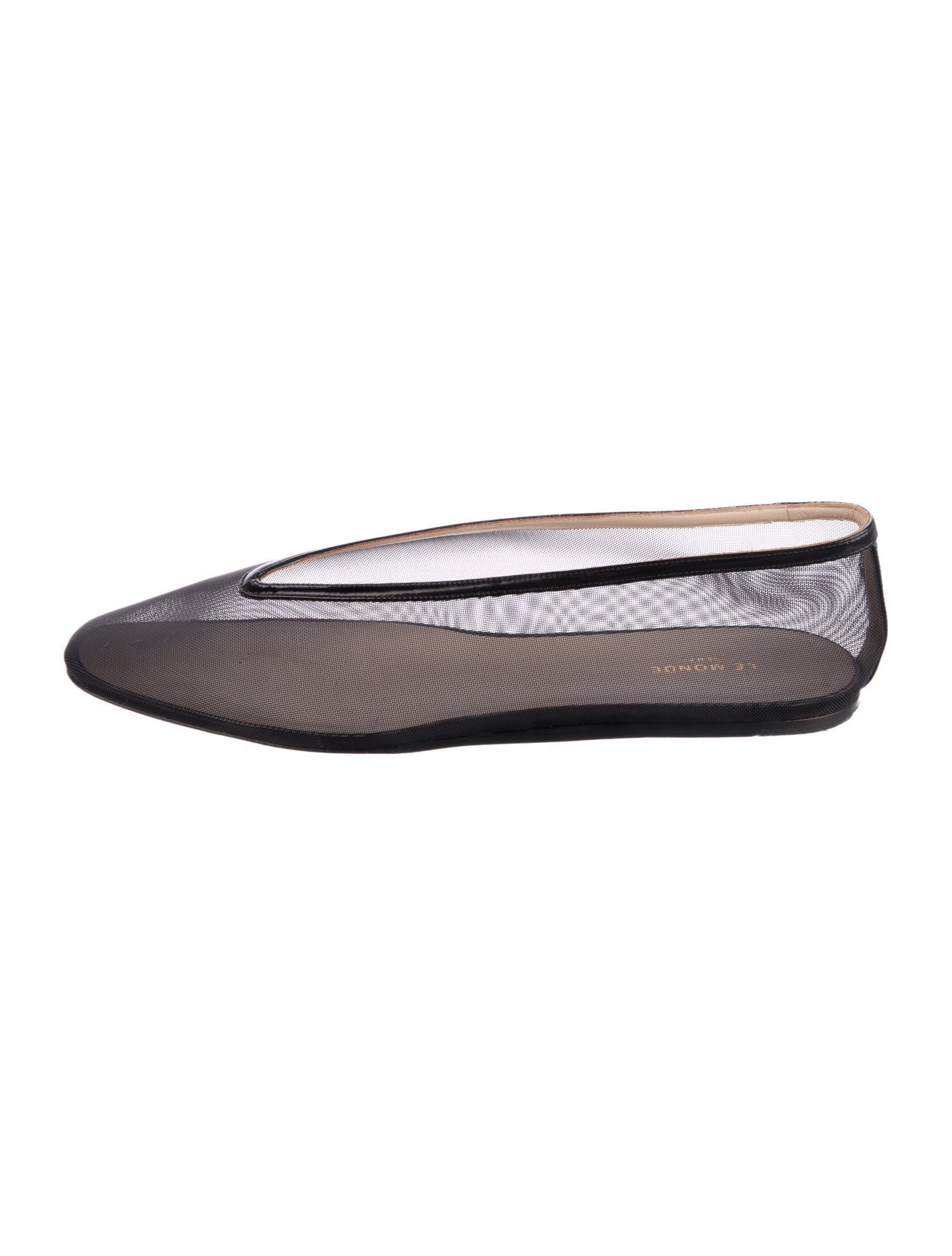 Le Monde Beryl Mesh Leather Trim Embellishment Ballet Flats