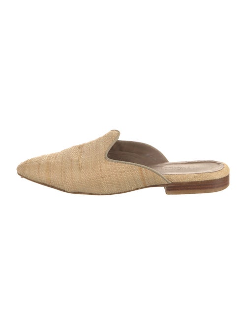 Le Monde Beryl Raffia Leather Trim Embellishment Mules