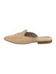 Le Monde Beryl Raffia Leather Trim Embellishment Mules