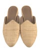 Le Monde Beryl Raffia Leather Trim Embellishment Mules