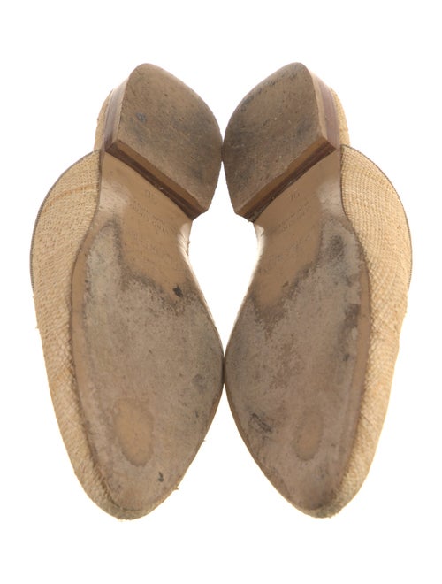 Le Monde Beryl Raffia Leather Trim Embellishment Mules