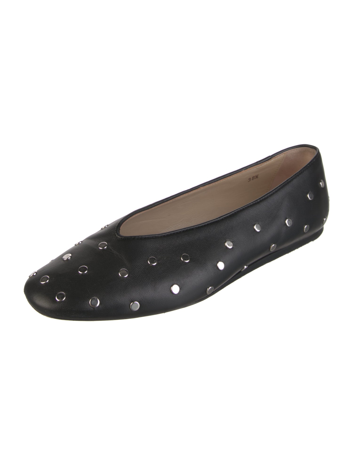 Le Monde Beryl Leather Studded Accents Ballet Flats