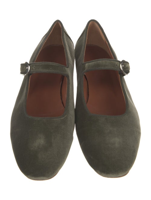 Le Monde Beryl Velvet Grosgrain Trim Mary Jane Flats