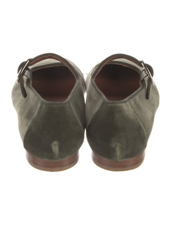 Le Monde Beryl Velvet Grosgrain Trim Mary Jane Flats