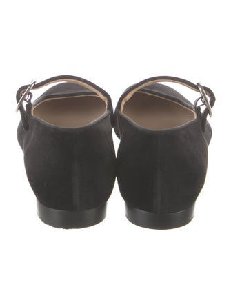 Le Monde Beryl Suede Grosgrain Trim Mary Jane Flats