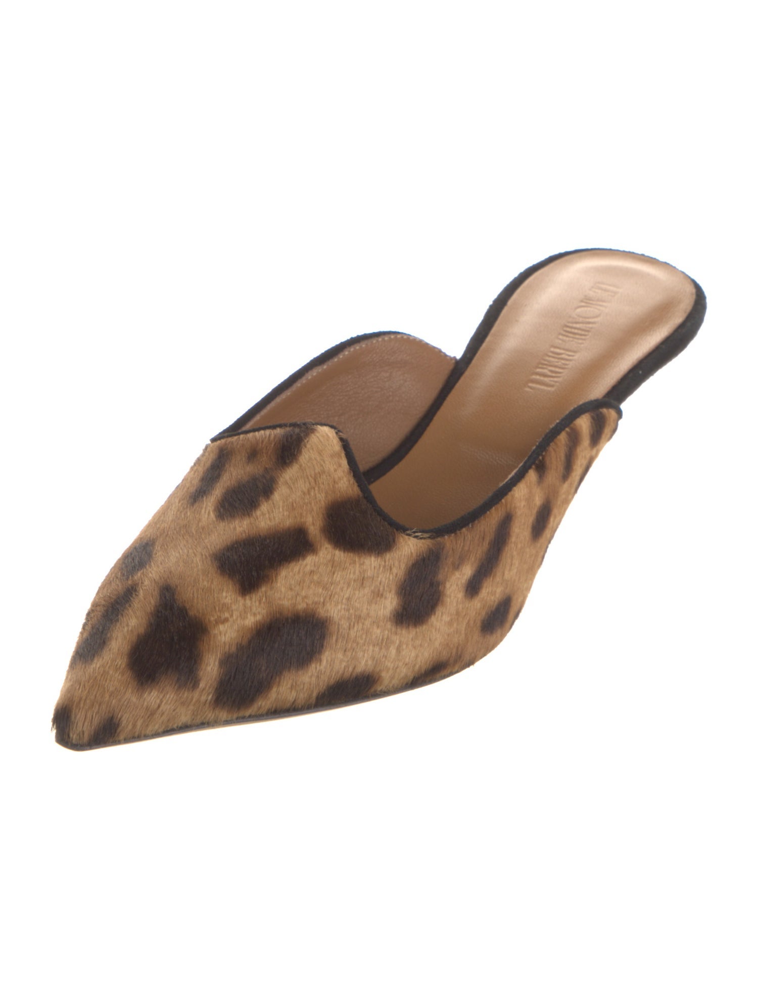 Le Monde Beryl Ponyhair Animal Print Mules