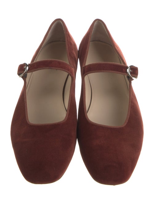 Le Monde Beryl Suede Grosgrain Trim Mary Jane Flats