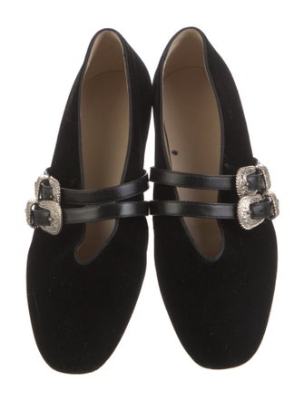 Le Monde Beryl Velvet Mary Jane Flats