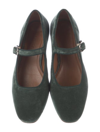 Le Monde Beryl Velvet Grosgrain Trim Mary Jane Flats