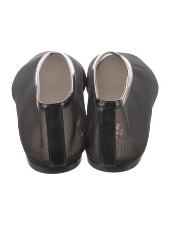 Le Monde Beryl Mesh Leather Trim Embellishment Ballet Flats