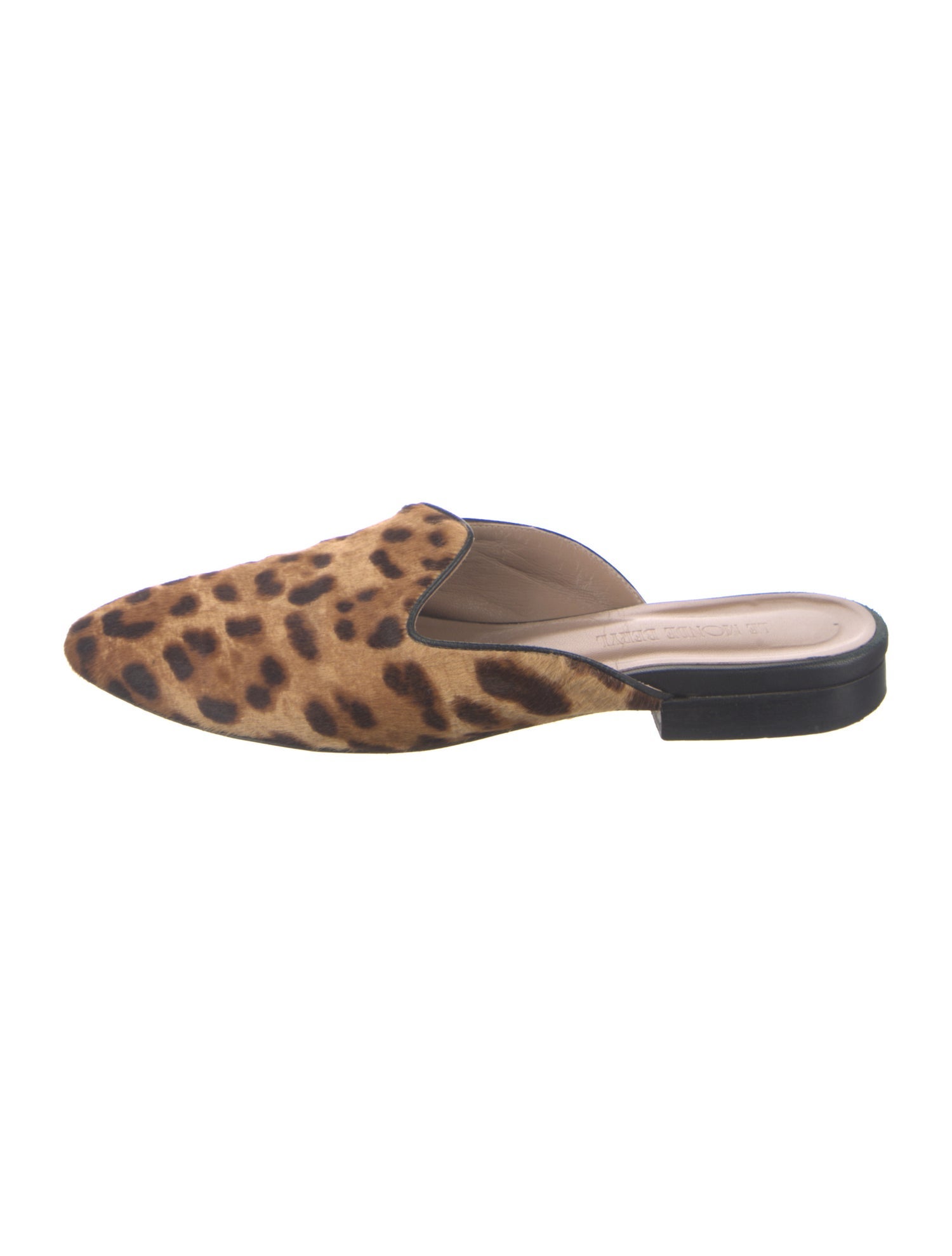 Le Monde Beryl Ponyhair Animal Print Mules