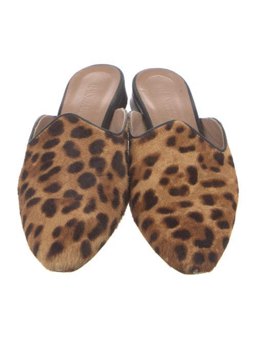 Le Monde Beryl Ponyhair Animal Print Mules