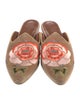 Le Monde Beryl Velvet Floral Print Mules
