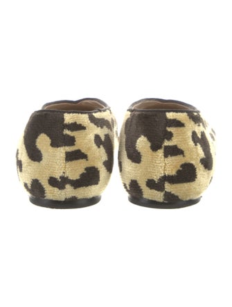 Le Monde Beryl Velvet Animal Print Ballet Flats