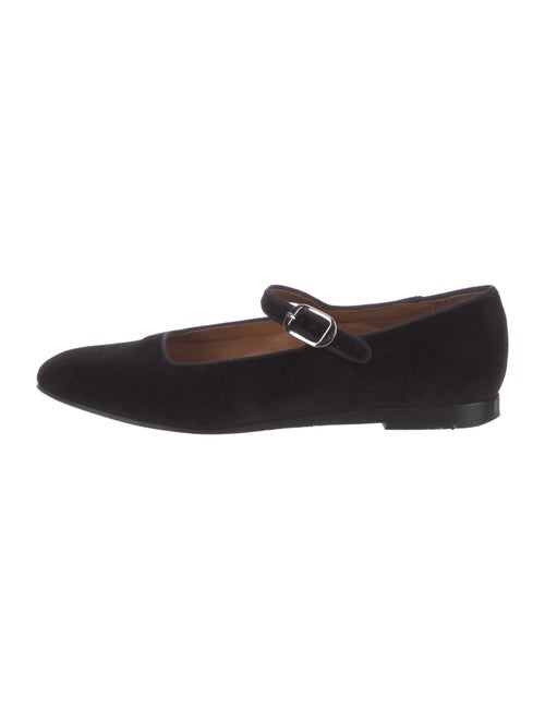 Le Monde Beryl Velvet Grosgrain Trim Mary Jane Flats