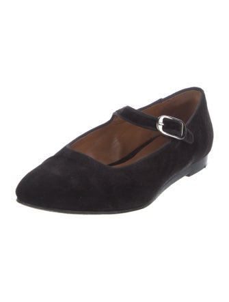 Le Monde Beryl Velvet Grosgrain Trim Mary Jane Flats