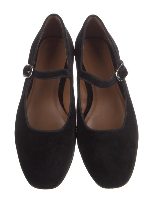 Le Monde Beryl Velvet Grosgrain Trim Mary Jane Flats
