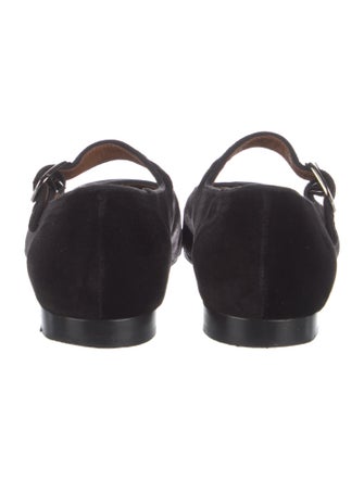 Le Monde Beryl Velvet Grosgrain Trim Mary Jane Flats