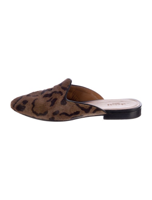 Le Monde Beryl Ponyhair Animal Print Mules