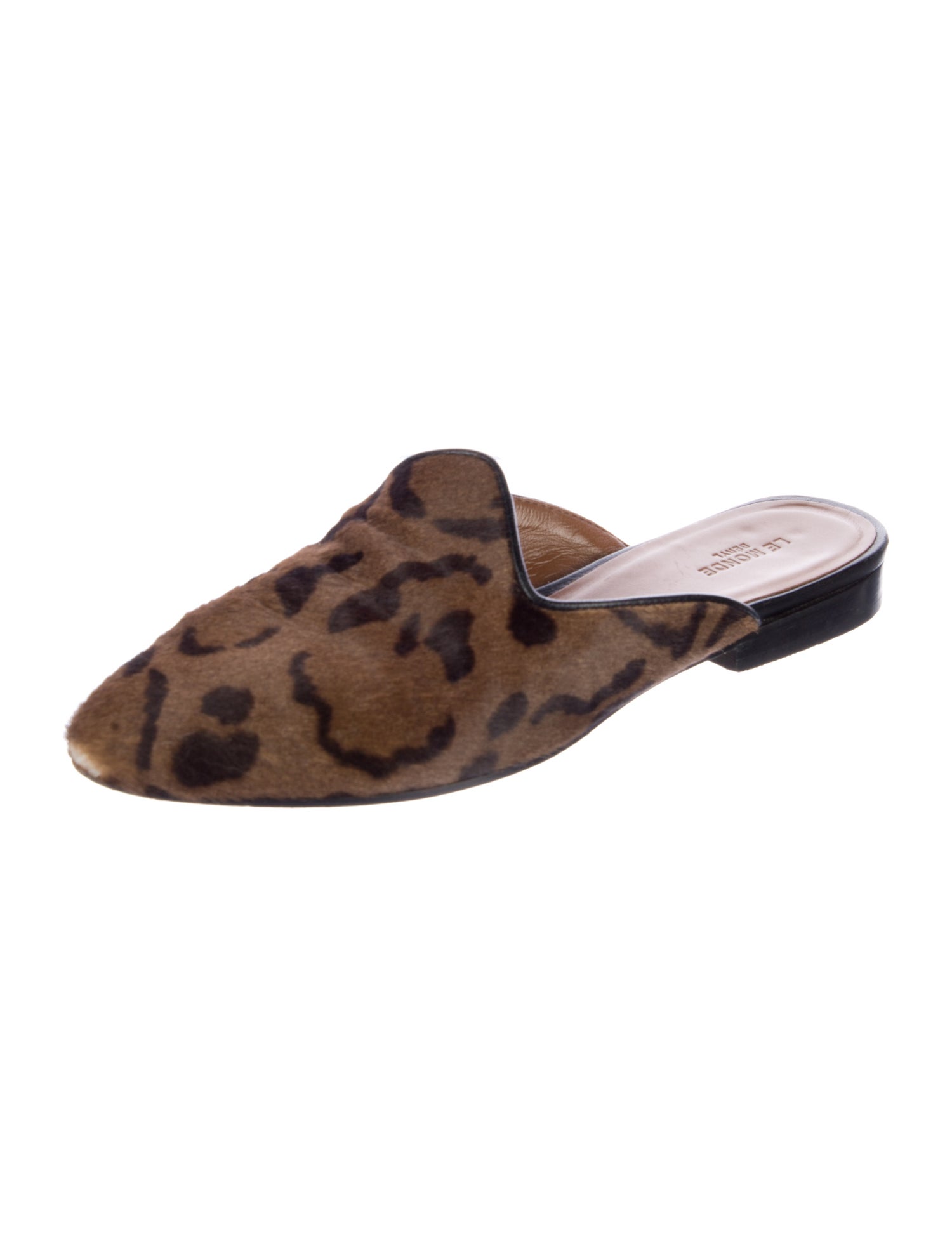 Le Monde Beryl Ponyhair Animal Print Mules