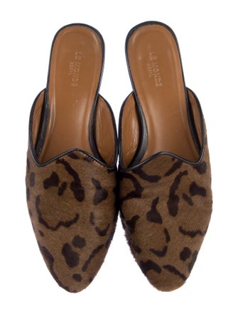 Le Monde Beryl Ponyhair Animal Print Mules