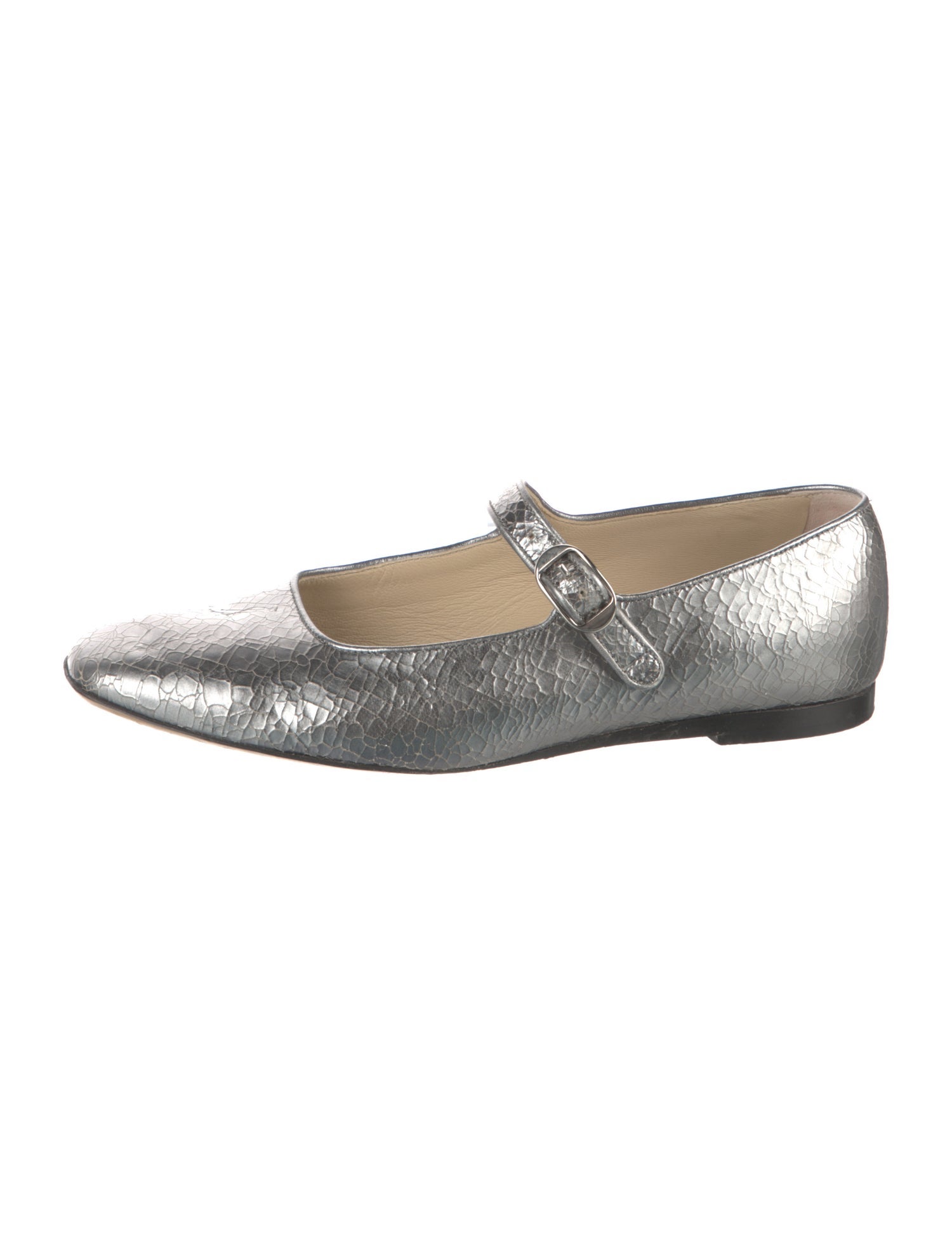 Le Monde Beryl Leather Animal Print Mary Jane Flats