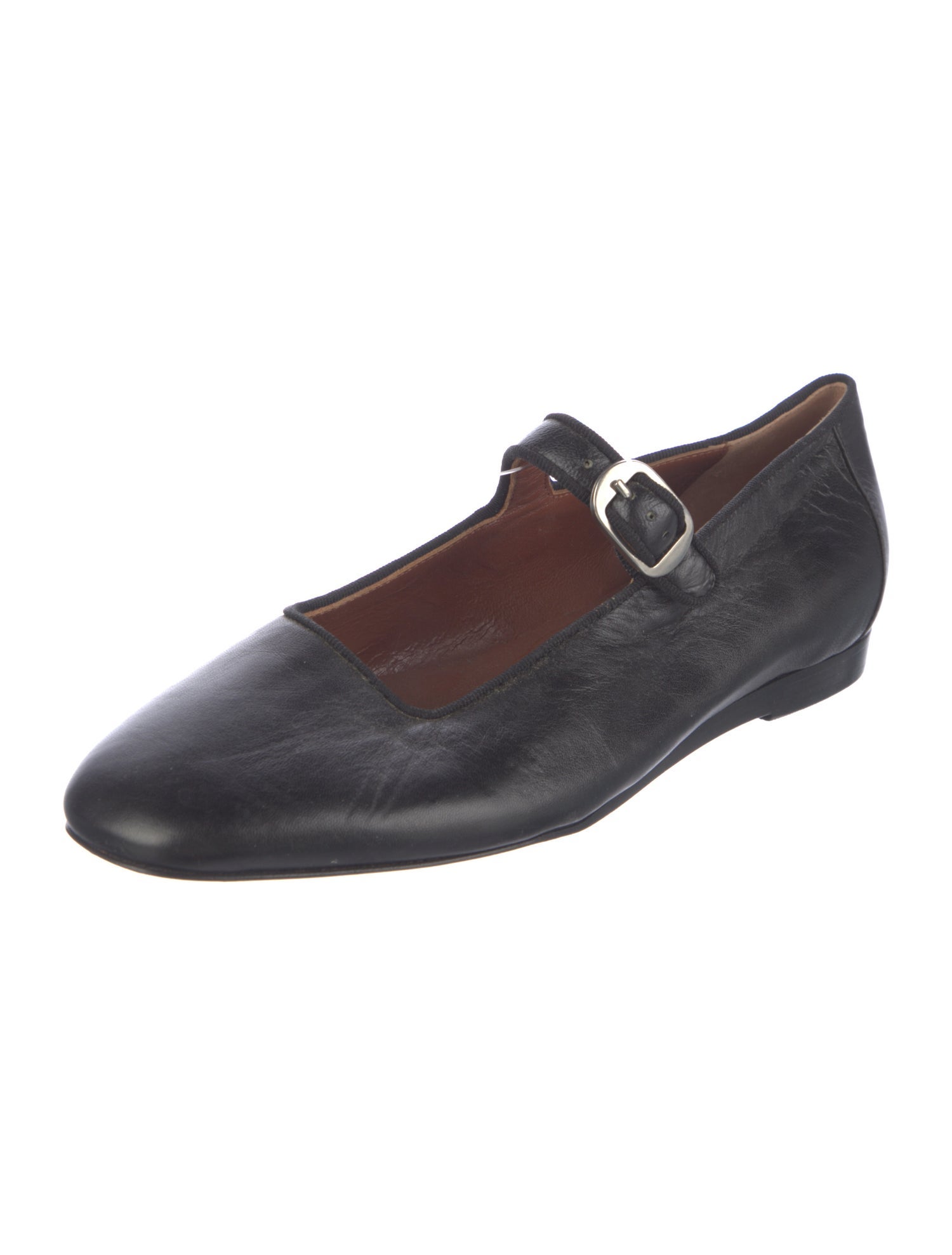 Le Monde Beryl Leather Grosgrain Trim Mary Jane Flats