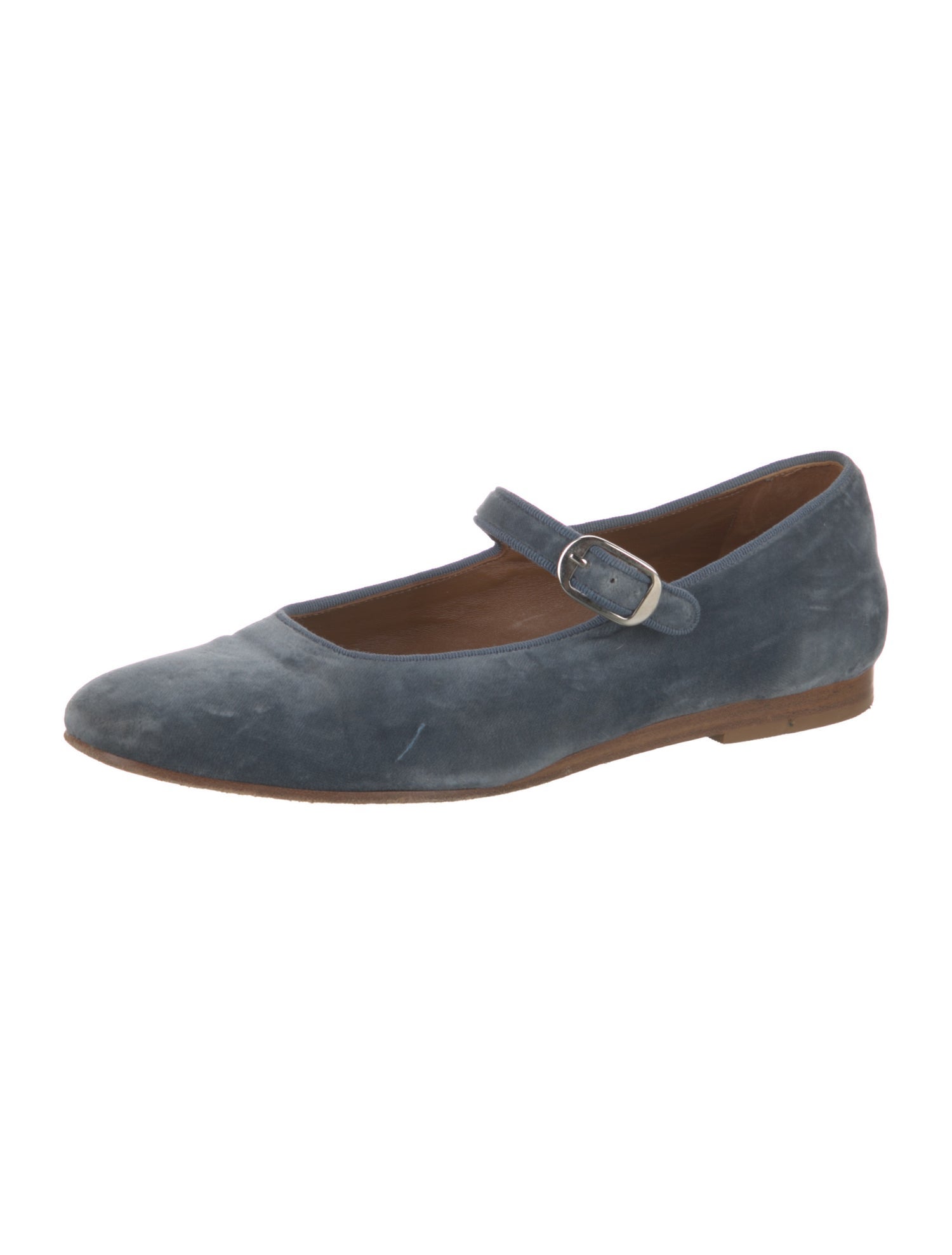 Le Monde Beryl Velvet Grosgrain Trim Mary Jane Flats