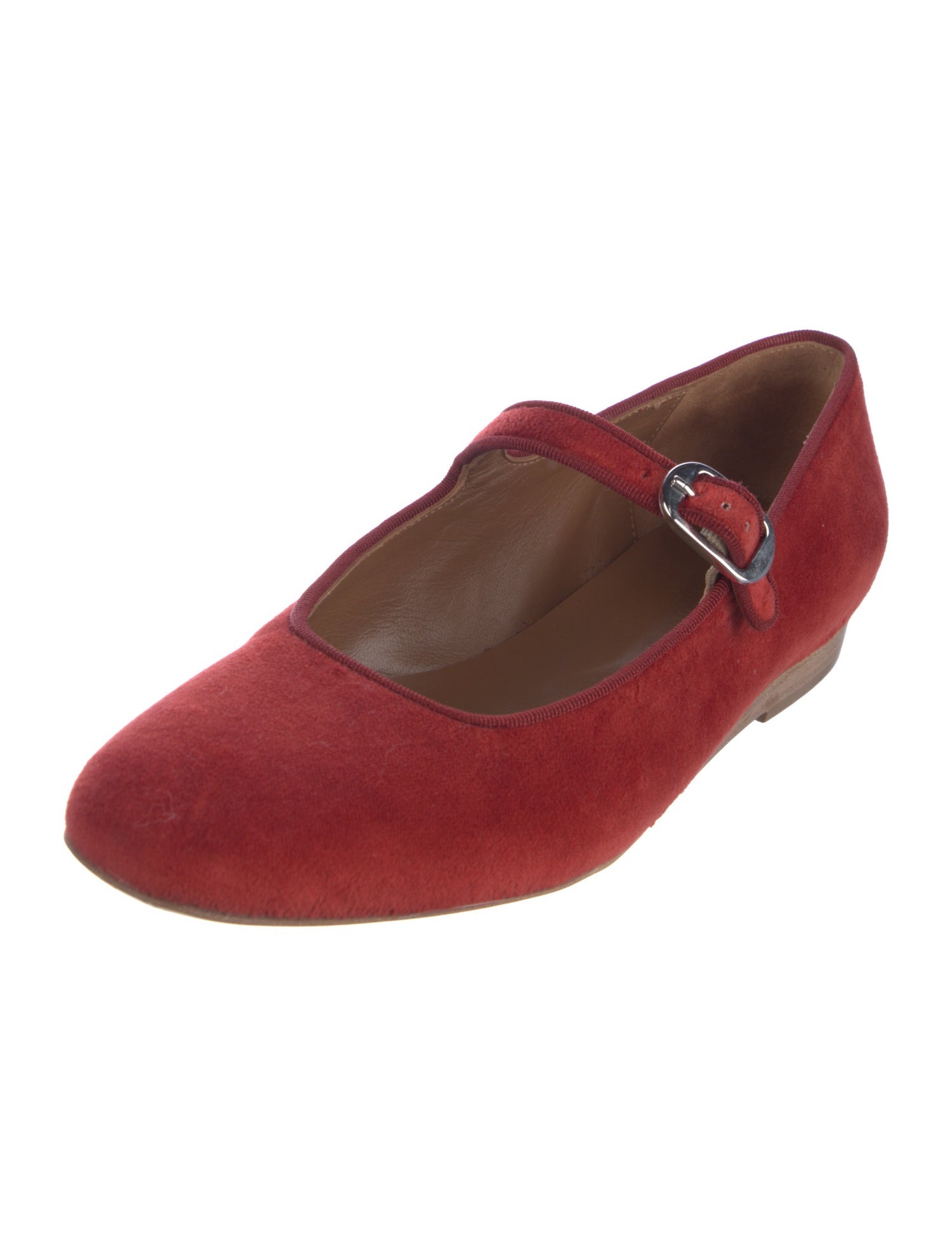 Le Monde Beryl Suede Grosgrain Trim Mary Jane Flats