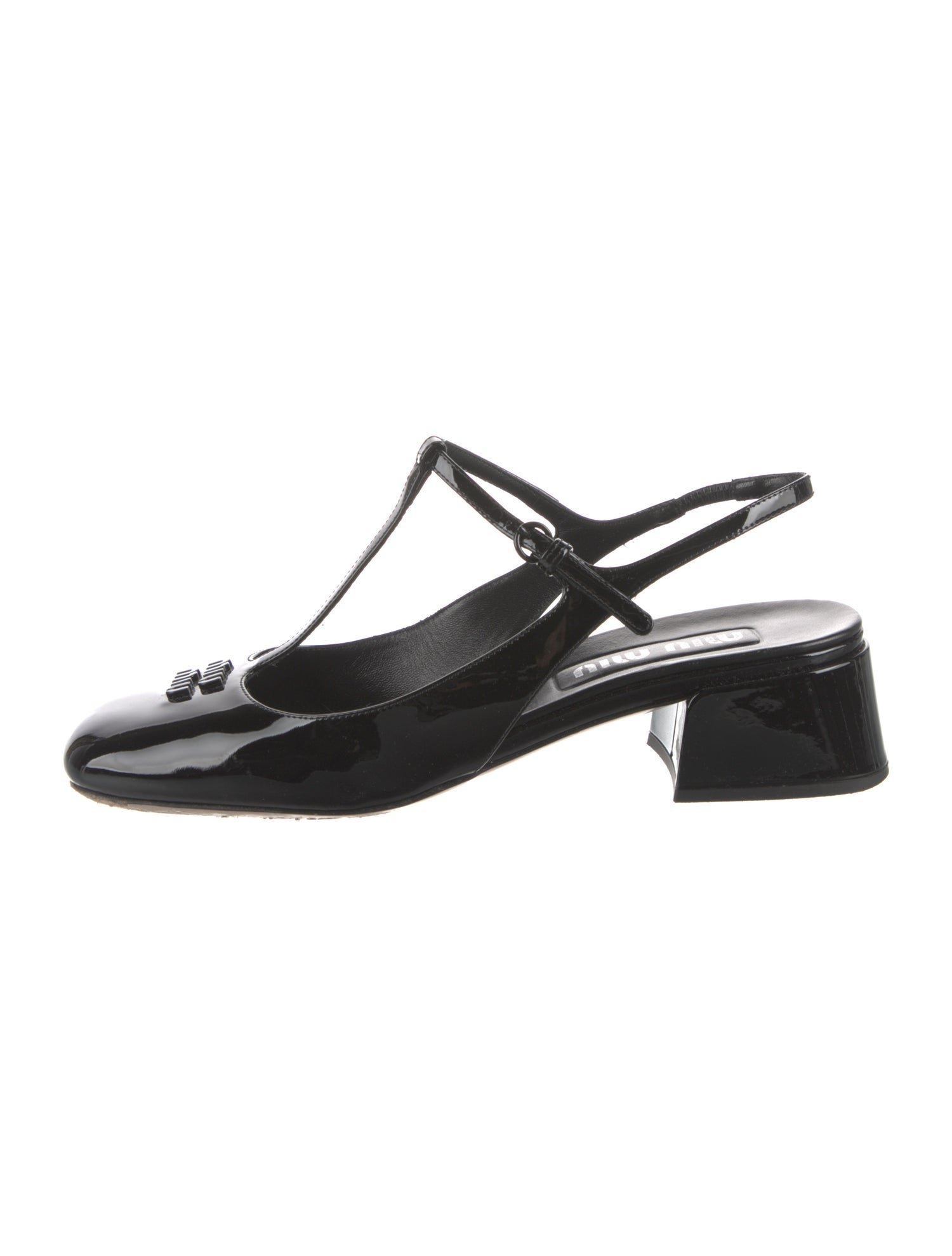 Miu Miu Patent Leather T-Strap Pumps