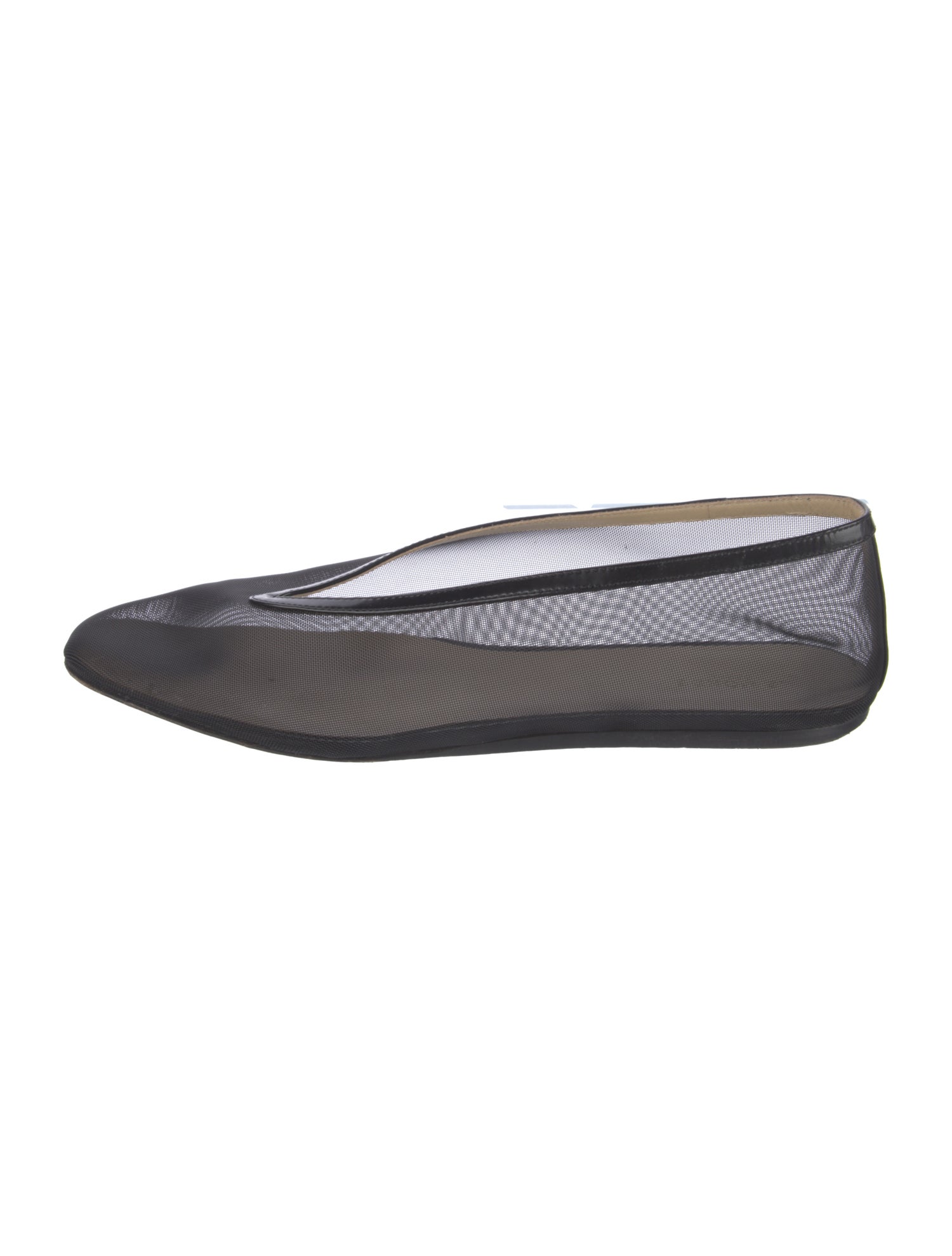 Le Monde Beryl Mesh Leather Trim Embellishment Flats