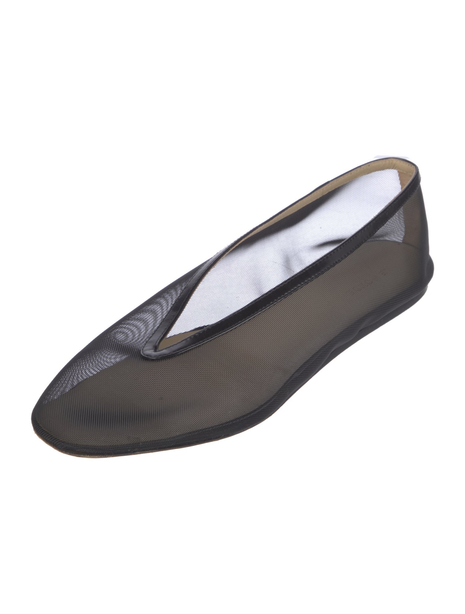 Le Monde Beryl Mesh Leather Trim Embellishment Flats