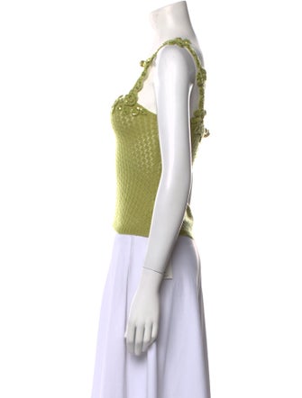 b.Fleurs Lambswool Square Neckline Crop Top