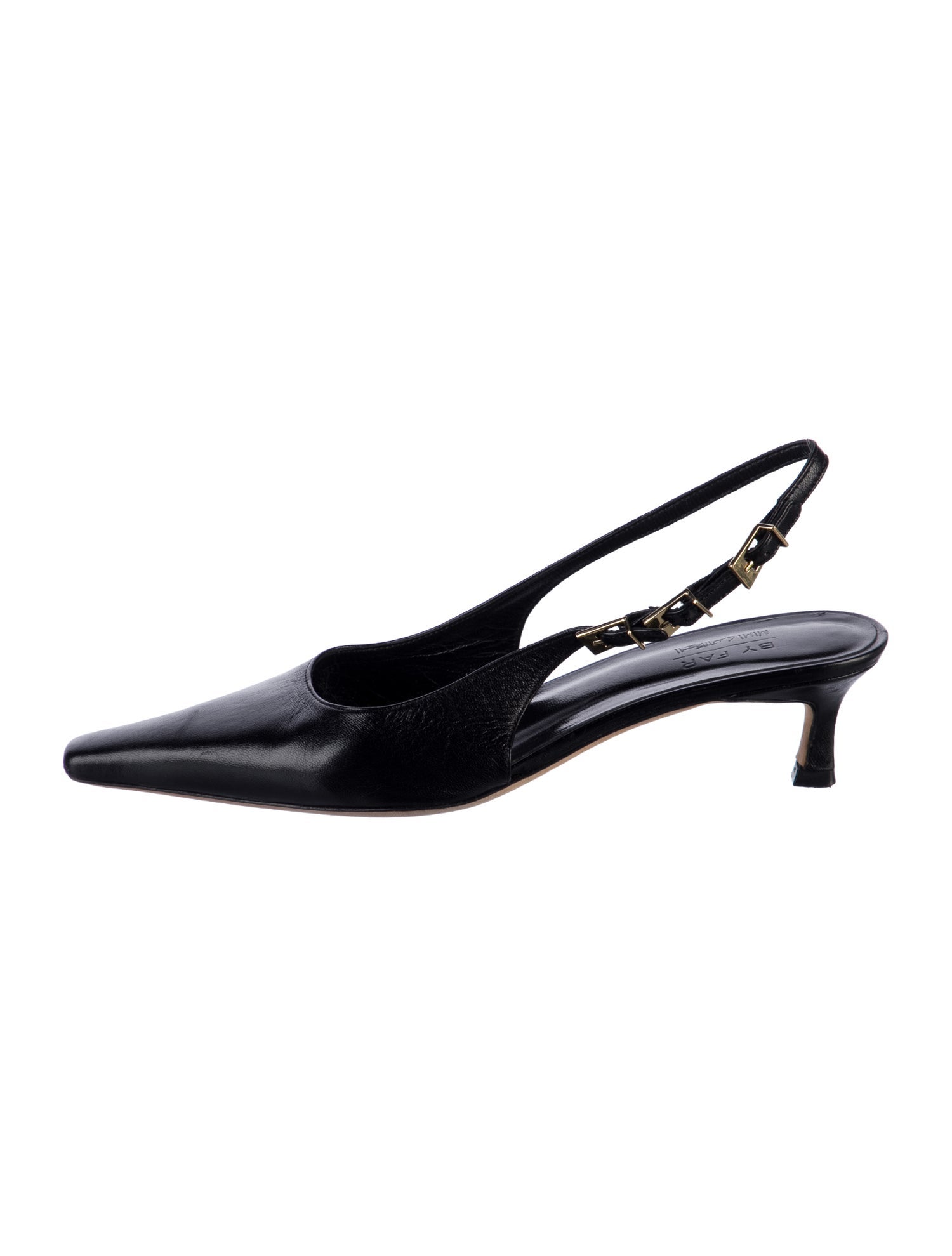By Far x Mimi Cuttrell Leather Slingback Pumps