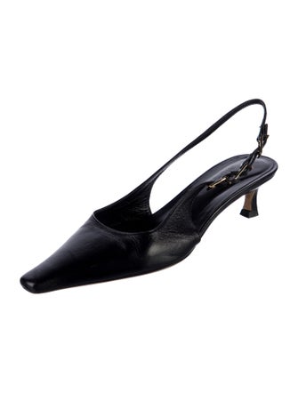 By Far x Mimi Cuttrell Leather Slingback Pumps