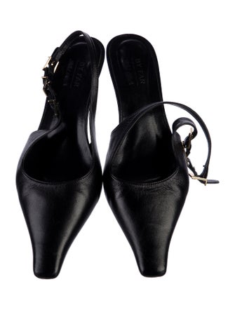 By Far x Mimi Cuttrell Leather Slingback Pumps