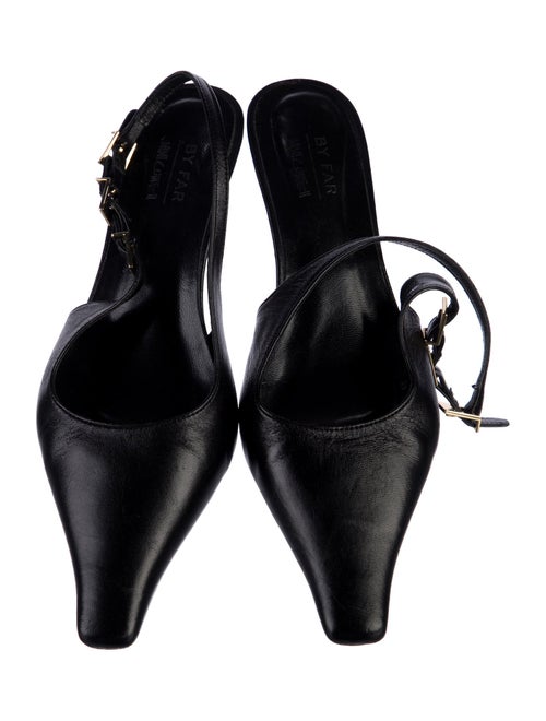 By Far x Mimi Cuttrell Leather Slingback Pumps