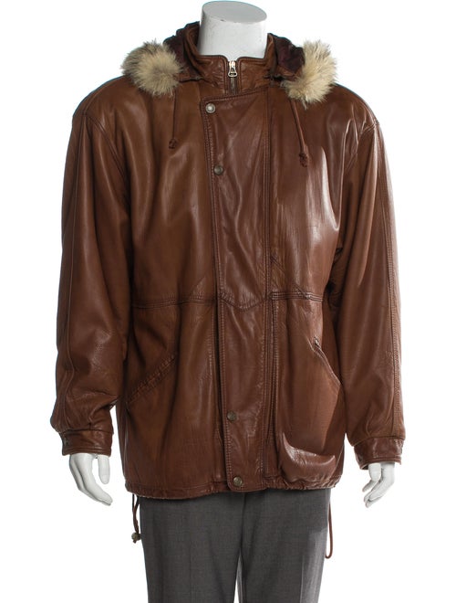 Bergdorf Goodman Fox Fur-Trimmed Hooded Leather Ja