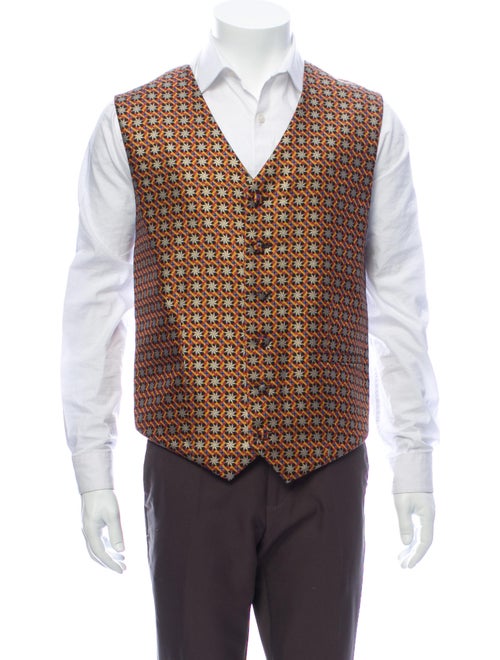 Bergdorf Goodman Printed Suit Gold