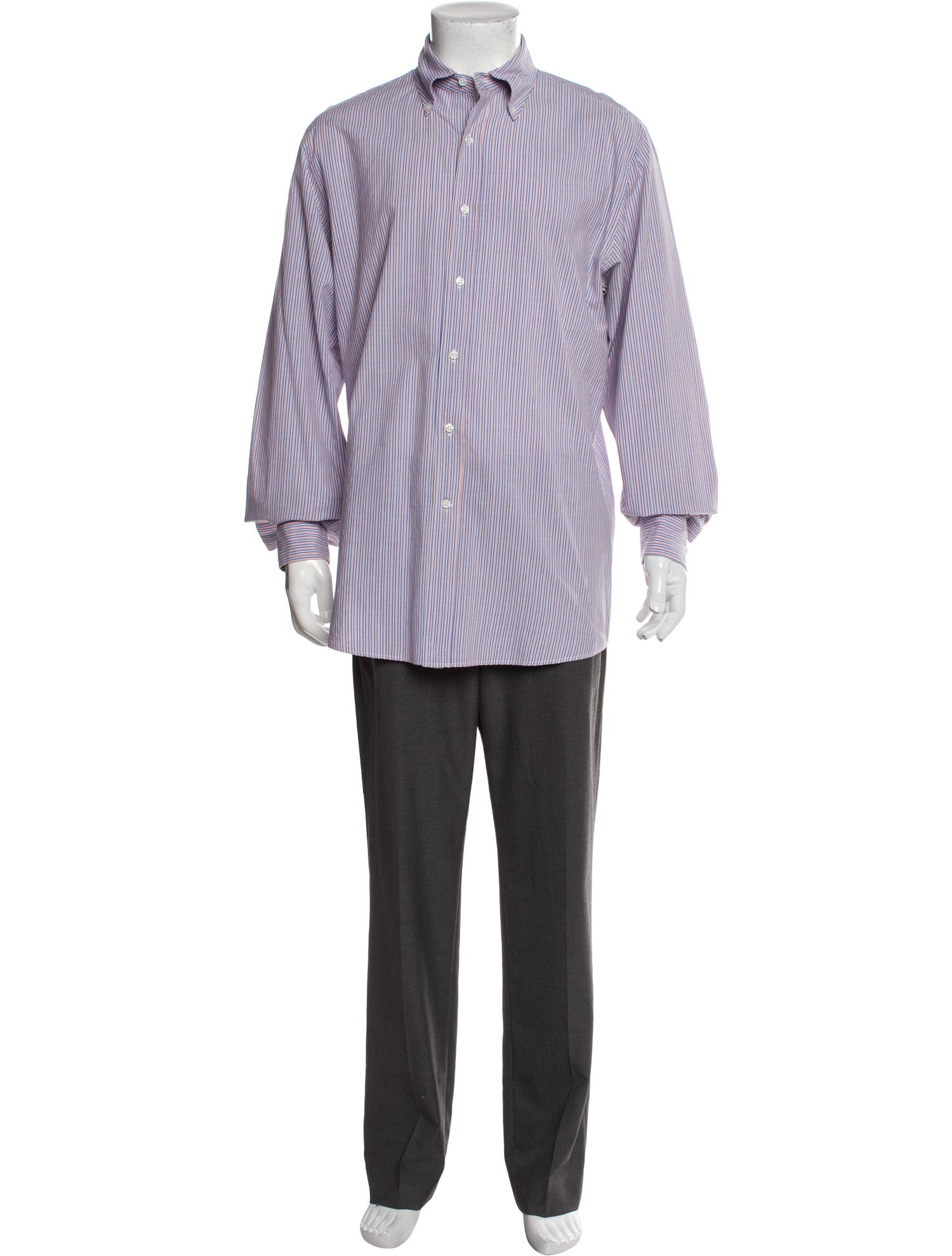 Bergdorf Goodman Striped Long Sleeve Shirt